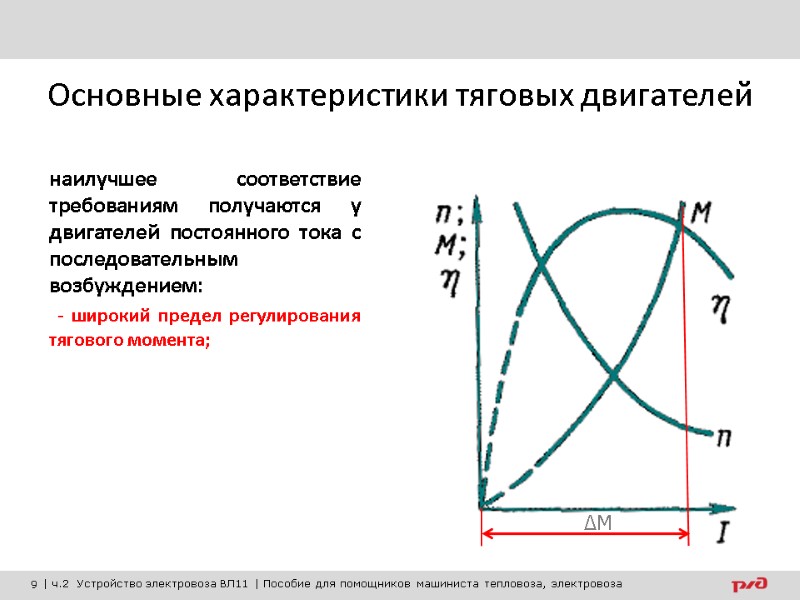 Основные характеристики тяговых двигателей наилучшее соответствие требованиям получаются у двигателей постоянного тока с последовательным